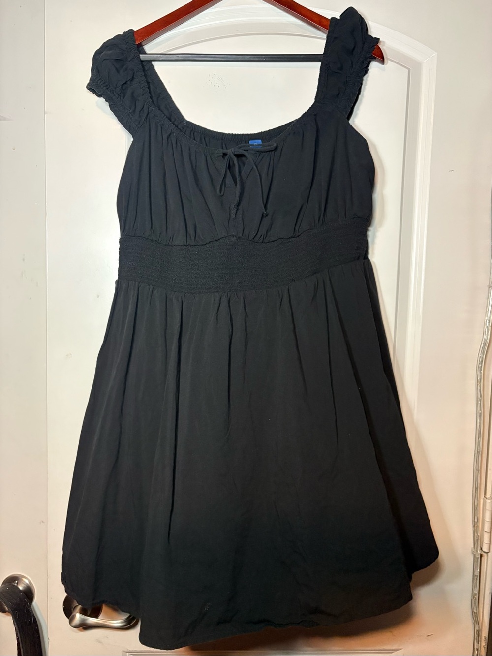 Old Navy Black High-Low Mini Dress with Smocked Waist